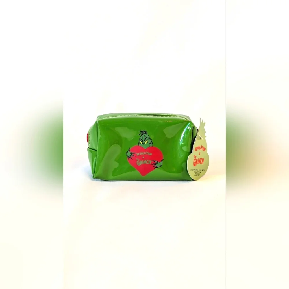 Grinch x Revolution Cosmetic Bag Small Holiday Christmas Make Up Tote Pouch NWT